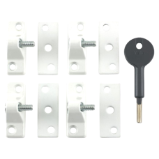 YALE 8K118 Casement Window Lock - 4 Pack  4 Locks + 1 Key  - White