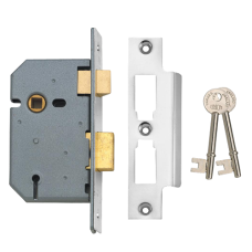 UNION 2277 3 Lever Sashlock 64mm Keyed To Differ  - Satin Chrome