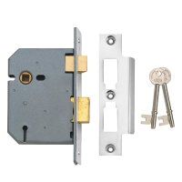 UNION 2277 3 Lever Sashlock 75mm Keyed To Differ  - Satin Chrome