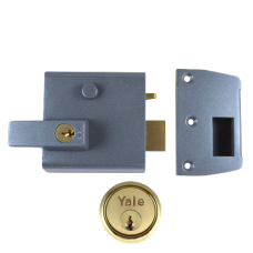 YALE No.1 & No.2 Auto Deadlocking Nightlatch 60mm / PB  - Dull Metal Grey