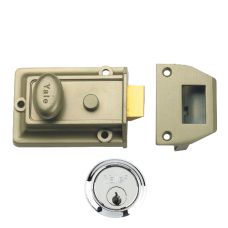 YALE 77 & 706 Non-Deadlocking Traditional Nightlatch 60mm ENB with Cylinder  - Nickel Bronze Enamelled