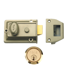 YALE 77 & 706 Non-Deadlocking Traditional Nightlatch 60mm ENB with Cylinder  - Nickel Bronze Enamelled