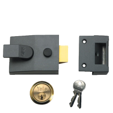 YALE 84 & 88 Non-Deadlocking Nightlatch 60mm with Cylinder 88 - Polished Brass