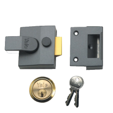 YALE 84 & 88 Non-Deadlocking Nightlatch 40mm with Cylinder 84 - Polished Brass