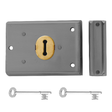 YALE 402 2 Lever Rim Deadlock 102mm  - Grey