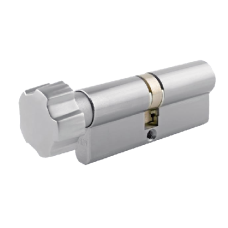 UNION 2X19 Euro Key & Turn Cylinder 65mm 32.5/T32.5 27.5/10/T27.5 Keyed To Differ  - Satin Chrome