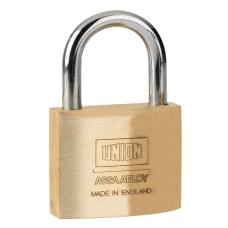 UNION 3122  Open Shackle Padlock 50mm Keyed To Differ  - Brass