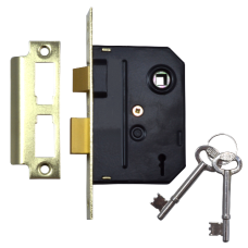 UNION 2295 2 Lever Sashlock 75mm Keyed To Differ  - Polished Brass