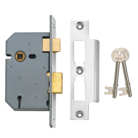 UNION 2277 3 Lever Sashlock 64mm Keyed To Differ  - Satin Chrome