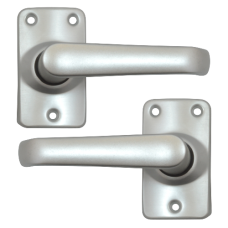 UNION 680 Martin Plate Mounted Lever Furniture Anodised Silver Short Lever Latch