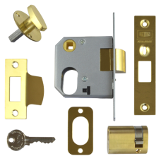 UNION 2332 Oval Nightlatch 64mm  - Polished Lacquered Brass