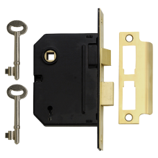 YALE PM320 3 Lever Sashlock 76mm Keyed To Differ  - Polished Brass