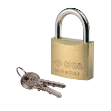 CISA 22010 KA Open Shackle  Padlock 50mm Keyed Alike `BC0218`  - Brass