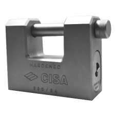 CISA 28550 LIM Steel Sliding Shackle Padlock 84mm Keyed To Differ 28550-85  - Stainless Steel