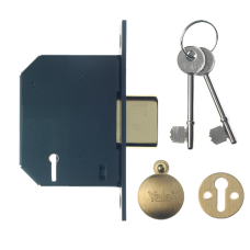 YALE PM552 5 Lever Deadlock 64mm Keyed To Differ  - Polished Brass