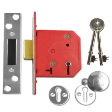 UNION 2101 5 Lever Deadlock 75mm Keyed Alike  - Satin Chrome