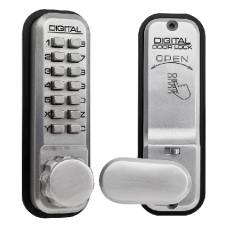 LOCKEY 2435 Series Digital Lock With Holdback  - Satin Chrome