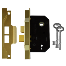 UNION 2242 2 Lever Sashlock 64mm Keyed To Differ  - Electro Brass