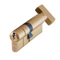 ASEC Kite BS 1 Star Kitemarked Euro Key & Turn Cylinder 70mm 30/T40 25/10/T35 Keyed To Differ  - Polished Brass