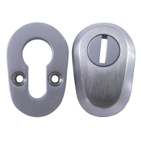 ASEC High Security Bolt Through Euro Escutcheon Set  - Satin Chrome