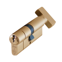 ASEC Kite BS 1 Star Kitemarked Euro Key & Turn Cylinder 70mm 35/T35 30/10/T30 Keyed To Differ  - Satin Brass