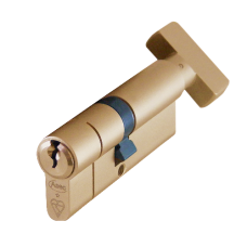 ASEC Kite BS 1 Star Kitemarked Euro Key & Turn Cylinder 75mm 35/T40 30/10/T35 Keyed To Differ  - Satin Brass