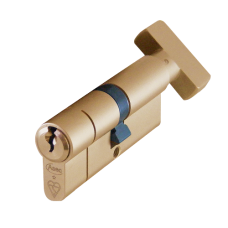 ASEC Kite BS 1 Star Kitemarked Euro Key & Turn Cylinder 75mm 40/T35 35/10/T30 Keyed To Differ  - Satin Brass