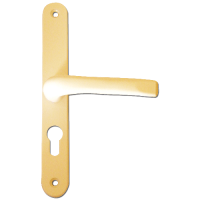 ASEC 48 Lever/Lever UPVC Furniture - 230mm Backplate  - Gold