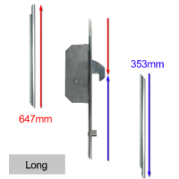 ASEC Modular Repair Lock Locking Point Extensions (UPVC Door) - 2 Hook & 2 Roller Long