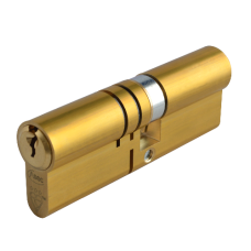 ASEC Kite Elite 3 Star Snap Resistant Double Euro Cylinder 90mm 50Ext/40 45/10/35 Keyed To Differ  - Satin Brass