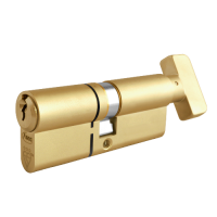 ASEC Kite Elite 3 Star Snap Resistant Euro Key & Turn Cylinder 75mm 35Ext/T40 35/10/30T Keyed To Differ  - Satin Brass