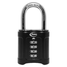 ASEC Open Shackle Combination Padlock 55mm 4-Digit Open Shackle - Hardened Steel