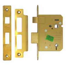 ASEC Mortice Bathroom Lock 76mm  - Polished Brass