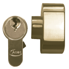 ASEC 5-Pin Euro Key & Turn Cylinder 80mm 35/T45 30/10/T40 Keyed To Differ  - Polished Brass