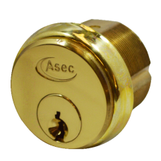 ASEC 5-Pin Screw-In Cylinder  Keyed To Differ Single  - Polished Brass