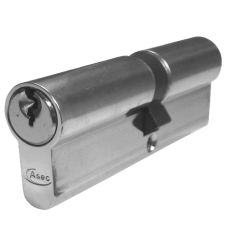 ASEC 6-Pin Euro Double Cylinder 90mm 40/50 35/10/45 Keyed To Differ  - Nickel Plated