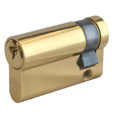 ASEC 5-Pin Euro Half Cylinder 50mm 40/10 Keyed To Differ  - Polished Brass