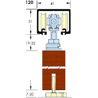 ASEC Single Run Sliding Door Gear 2000mm Up to 120Kg