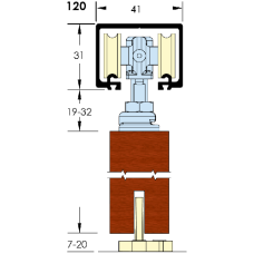 ASEC Single Run Sliding Door Gear 2000mm Up to 120Kg