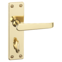 ASEC URBAN Classic Victorian Bathroom Lever on Plate Door Furniture  - Polished Brass