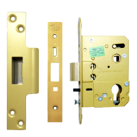 ASEC Euro / Oval Nightlatch Case 76mm  - Polished Brass