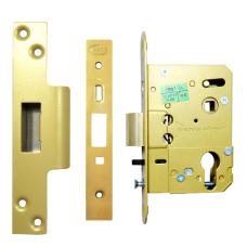 ASEC Euro / Oval Nightlatch Case 76mm  - Polished Brass