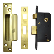 ASEC AS5512 50mm 5 Lever Sashlock 50mm Keyed To Differ  - Polished Brass