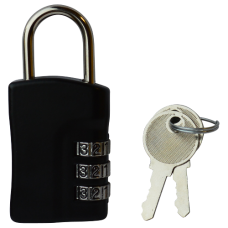 ASEC Open Shackle Recodable Combination Padlock 3 Wheel - Steel