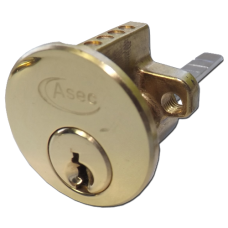 ASEC 5-Pin Rim Cylinder  Keyed Alike `A`  - Polished Brass