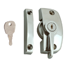 ASEC Window Pivot Lock  Locking With 8.5mm Keep - Brushed Silver