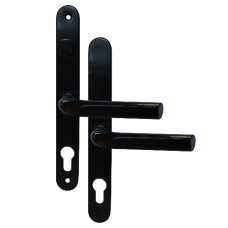 ASEC 68mm Lever UPVC Door Furniture With Snib  - Black