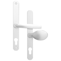 ASEC 68mm Lever Pad UPVC Door Furniture With Snib  - White