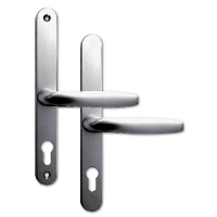 ASEC 68mm Lever UPVC Door Furniture No Snib  - Polished Silver