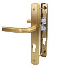 ASEC 70 Lever/Lever Door Furniture To Suit Ferco - 200mm Backplate  - Brushed Gold